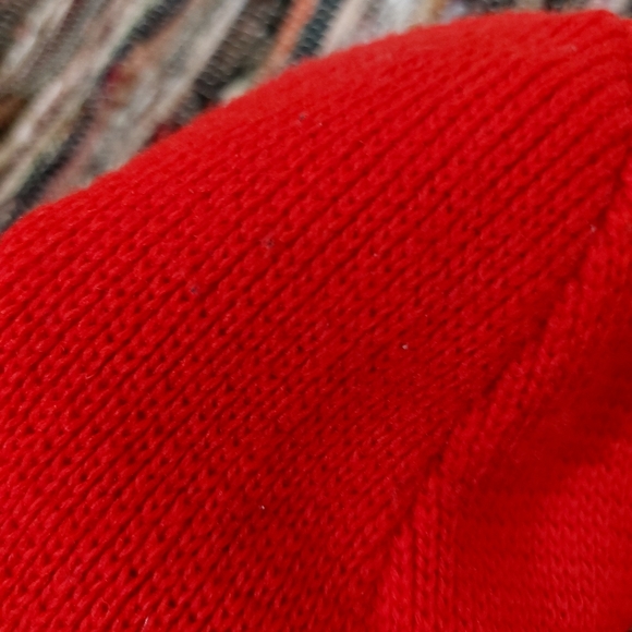 Vtg Wigwam 100% Pure Virgin Wool 90s Mens Red Colorful Striped Beanie - Picture 4 of 9